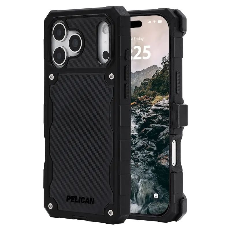 Pelican Shield MagSafe Case with Holster for iPhone 17 Pro Max - Carbon Fiber