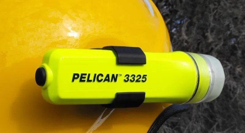 Pelican 3325 Flashlight with 3328 Pacific Helmet Bracket Mount