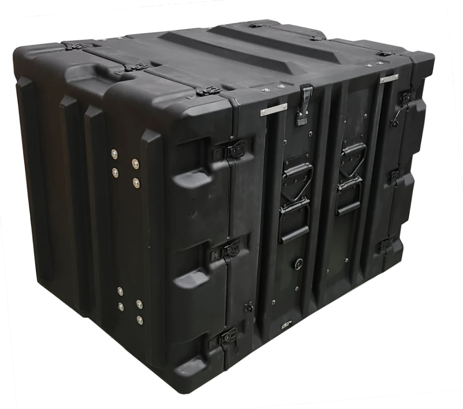 Rugged black Pelican 11U Classic Rack Case for equipment protection