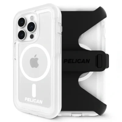 Pelican Voyager MagSafe Case For iPhone 15 Pro,pelican voyager with magsafe case and holster - clear- iphone 15 pro