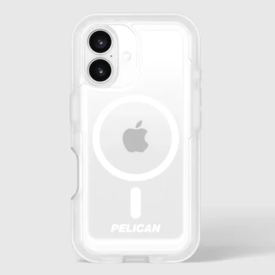 pelican voyager magsafe case with holster for iphone 16 | clear